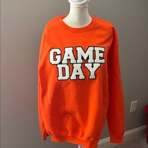 Game Day Sweatshirt with chenille letters. LIke New- worn once